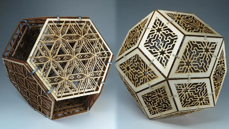 Maker 3D laser cuts polygons on a laser cutter